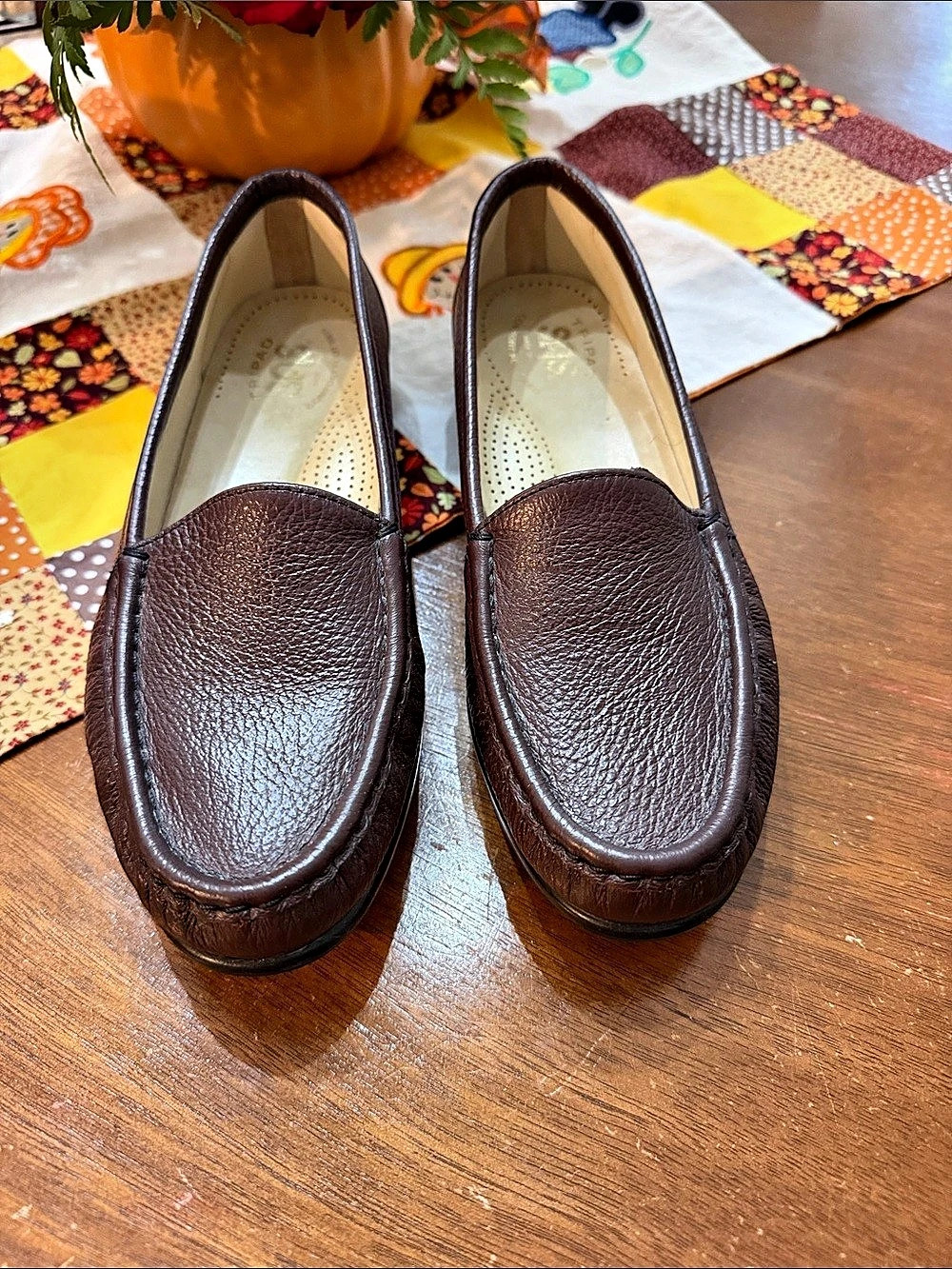 SAS Tripad Brown Leather-Look Moccasins
